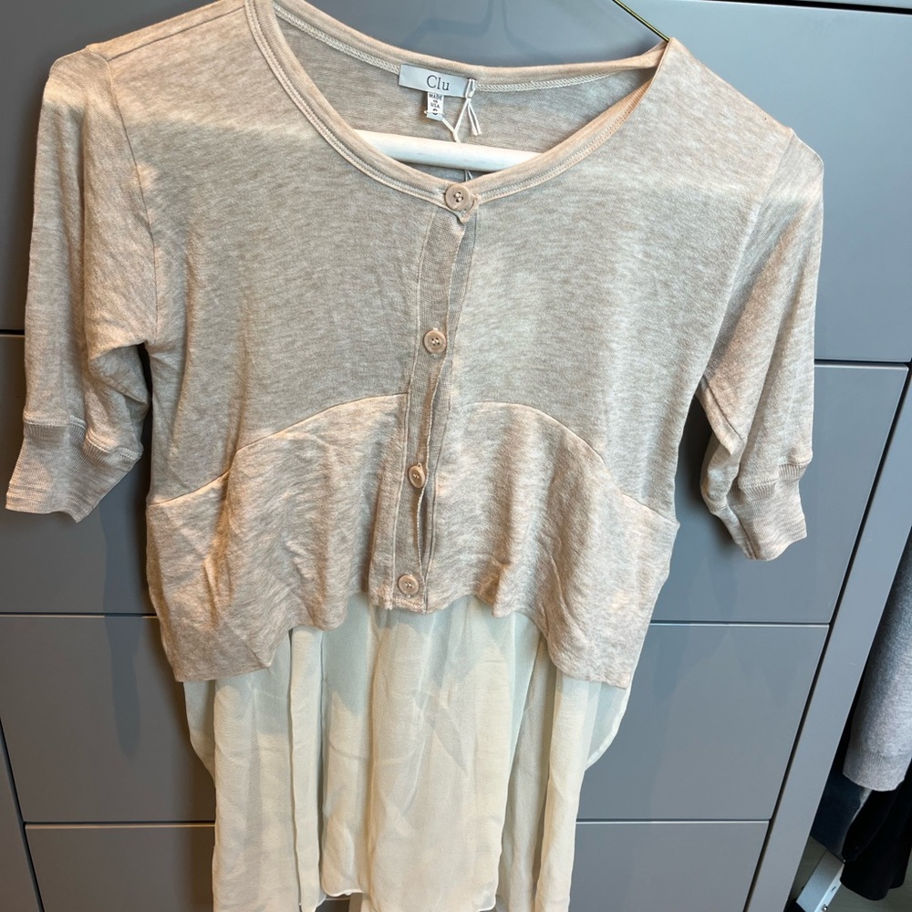 Clu cotton and silk cardigan Oak S